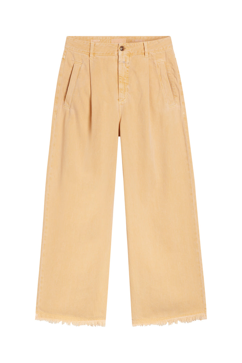 Jean Wide Legs En Coton Biologique - Beige - Femme