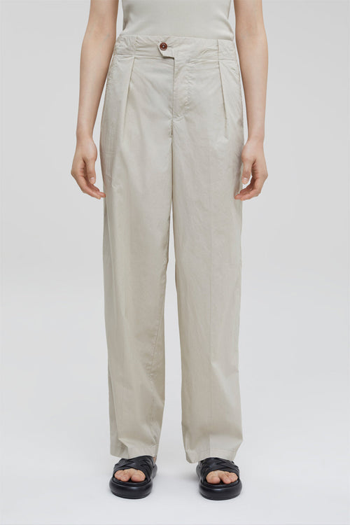 Pantalon Relaxed En Coton Biologique - Beige - Femme