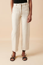 Pantalón de algodón orgánico - Beige