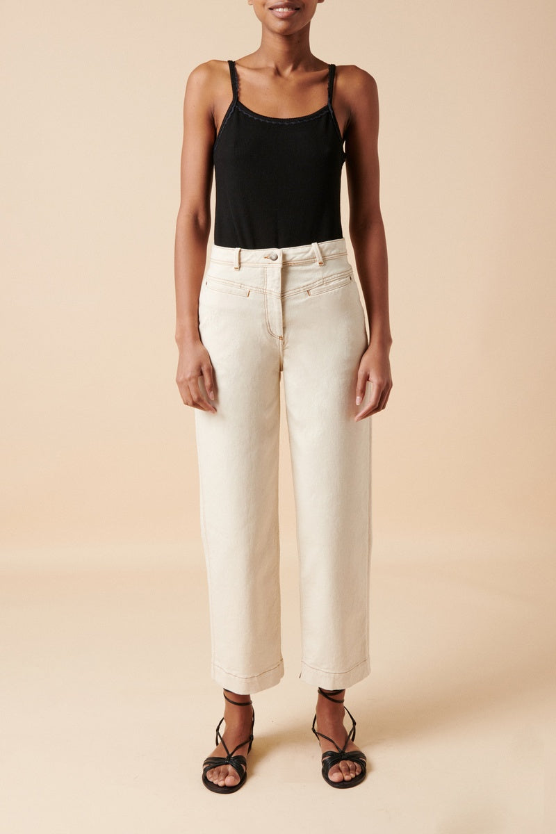 Pantalón de algodón orgánico - Beige