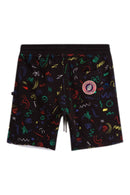 Tkid Cutoff Print Shorts - Black