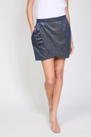Minijupe Portefeuille - Bleu Marine - Femme
