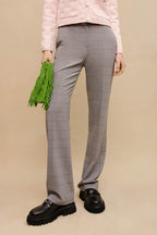 Pantalon En Laine Taille Haute - Gris