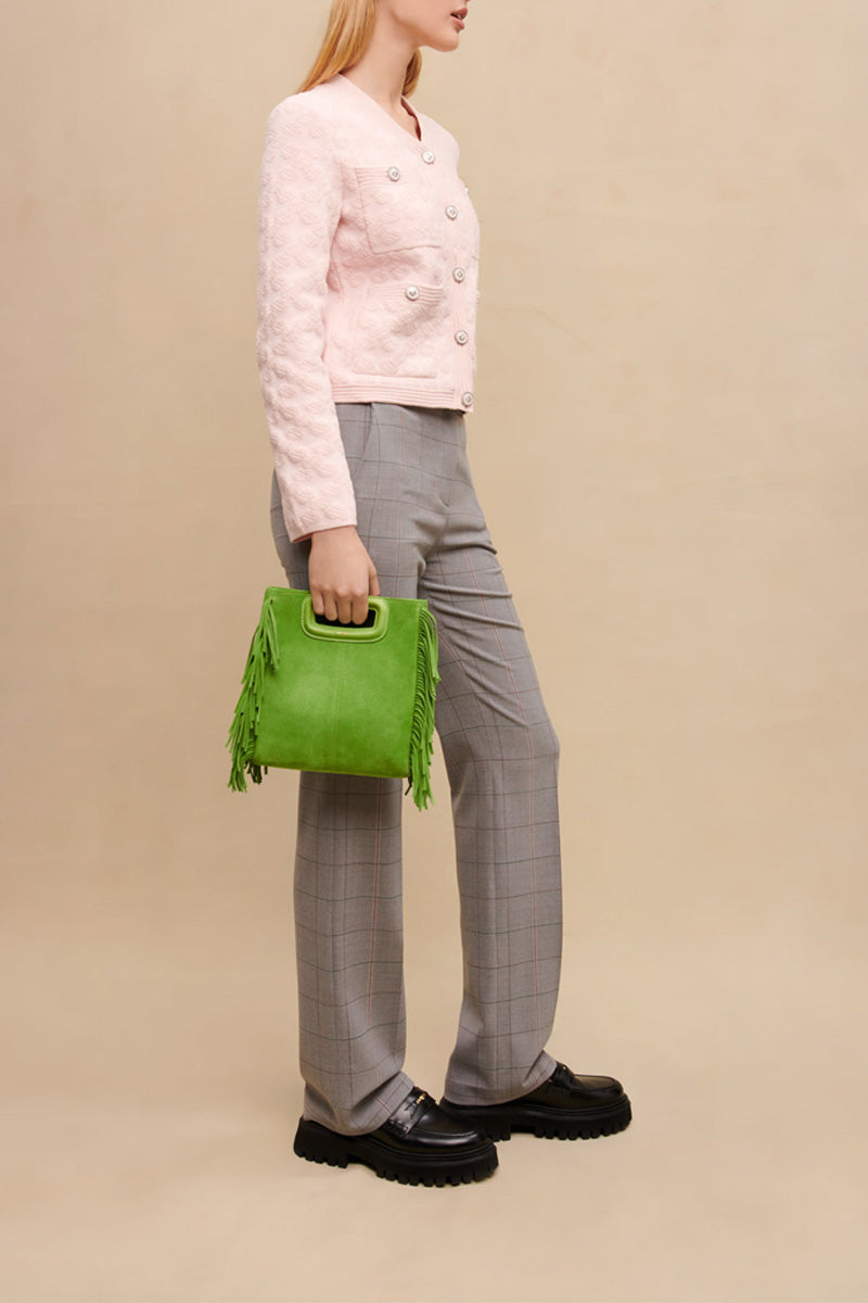 Pantalon En Laine Taille Haute - Gris