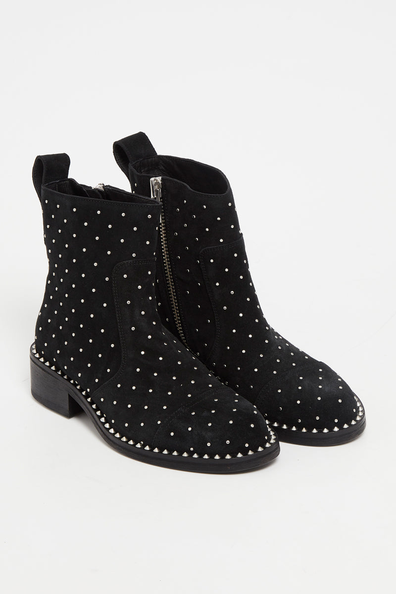 Bottines En Nubuck - Noir - Femme