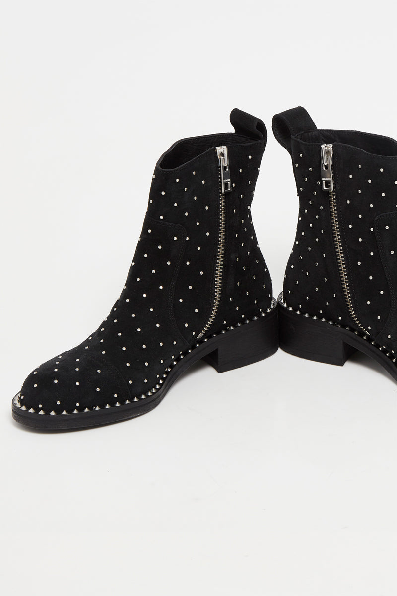 Bottines En Nubuck - Noir - Femme