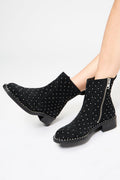 Botines de nobuk - Negro - Mujer