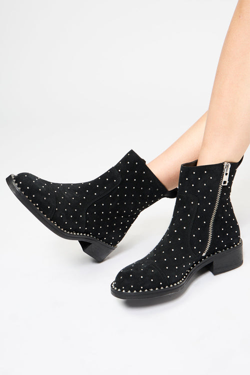 Botines de nobuk - Negro - Mujer