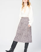 High-Waisted Midi Skirt - Ecru - Women