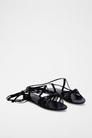 Sheepskin Sandals - Black