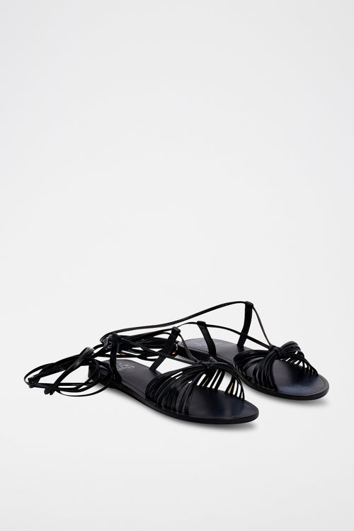 Sheepskin Sandals - Black