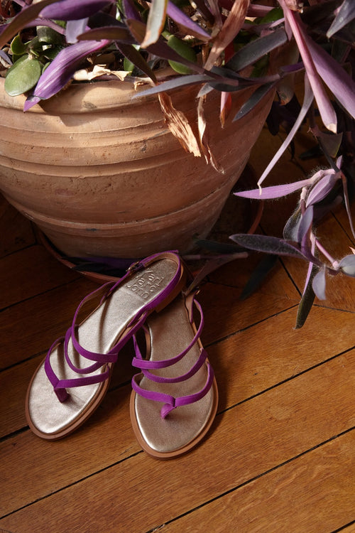 Goatskin Sandals - Purple