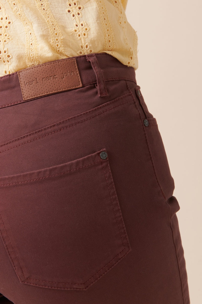 Organic Cotton Trousers - Wine Red