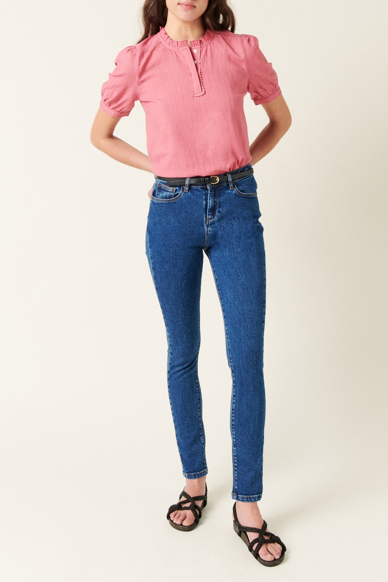 Straight Leg Jeans in Organic Cotton - Blue
