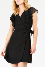 Vestido cruzado - Negro