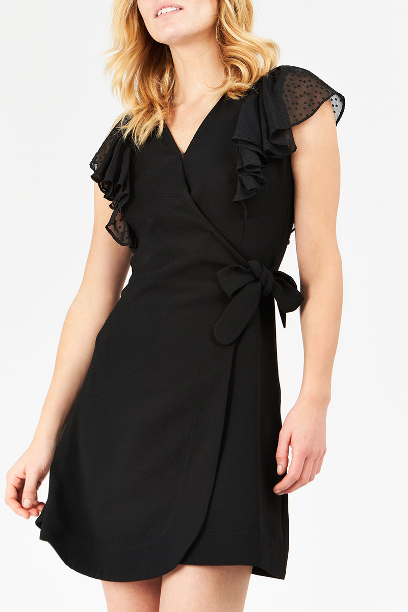Vestido cruzado - Negro