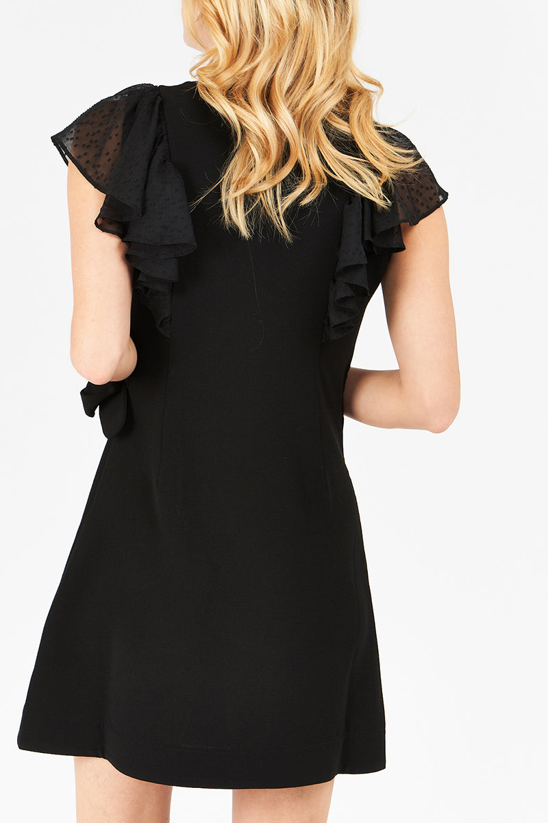 Vestido cruzado - Negro