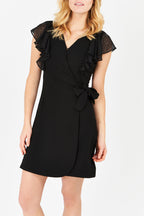 Vestido cruzado - Negro