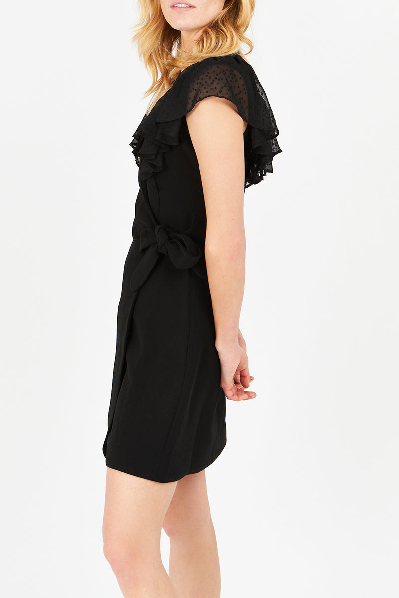 Vestido cruzado - Negro