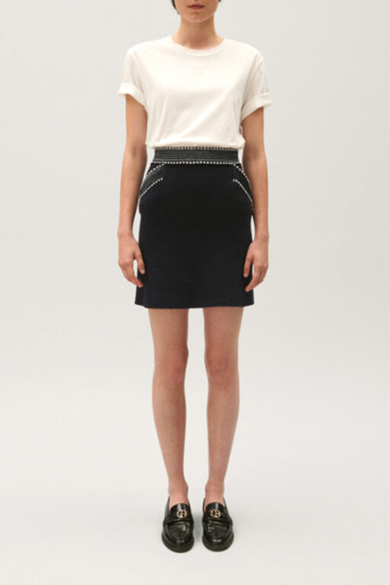 Claudie Pierlot - Jupe Maille - Mac - Marine
