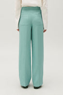 Claudie Pierlot - Pantalón ancho de lino - Verde agua