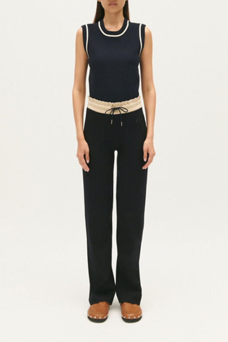 Claudie Pierlot - Straight Pants - Navy Blue