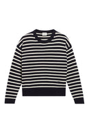 Claudie Pierlot - Pull En Cachemire - Bleu Marine Et Blanc