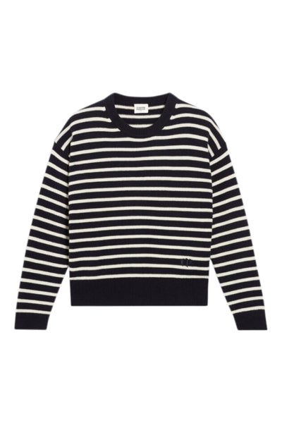 Claudie Pierlot - Cashmere Sweater - Bleu Marine Et Blanc