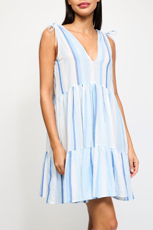 Claudie Pierlot - Robe Courte - Bleu Et Blanc