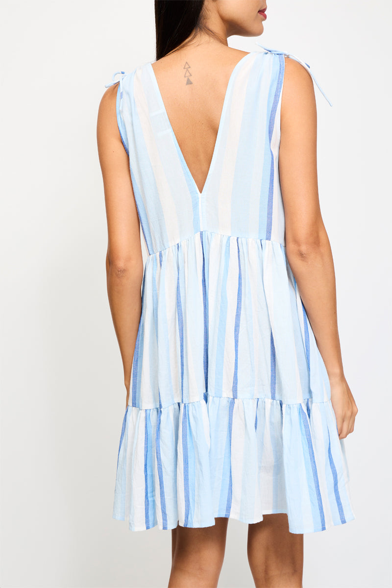 Claudie Pierlot - Robe Courte - Bleu Et Blanc