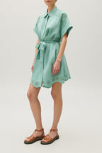 Vestido C&T - Raflia - Verde Agua