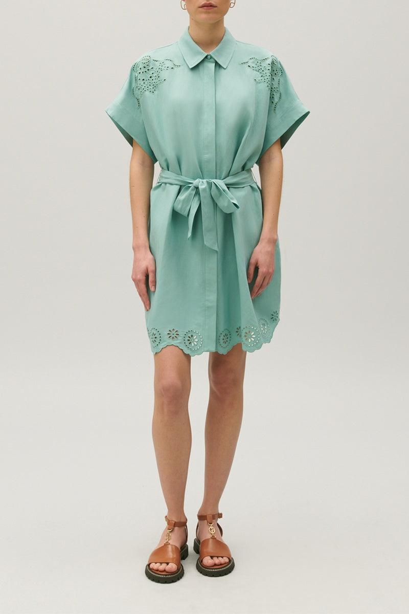 Vestido C&T - Raflia - Verde Agua