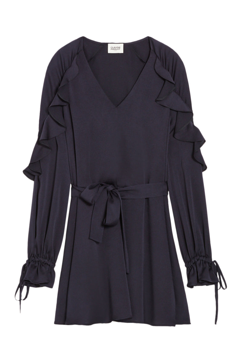 Claudie Pierlot - Volantée Dress - Navy Blue