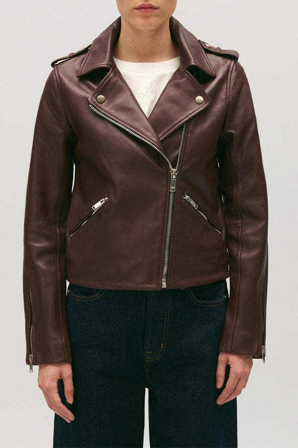 Claudie Pierlot - Blouson Cuir - Cuzia - Bordeaux