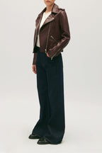 Claudie Pierlot - Blouson Cuir - Cuzia - Bordeaux