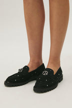 Closed Flat Shoes - Audechunky Strass - Black