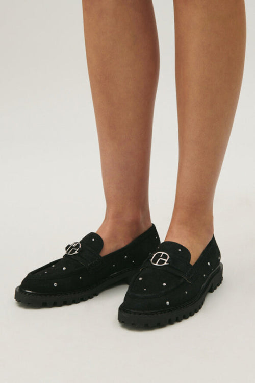 Closed Flat Shoes - Audechunky Strass - Black