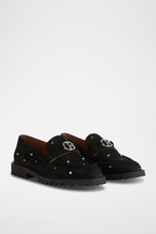 Closed Flat Shoes - Audechunky Strass - Black
