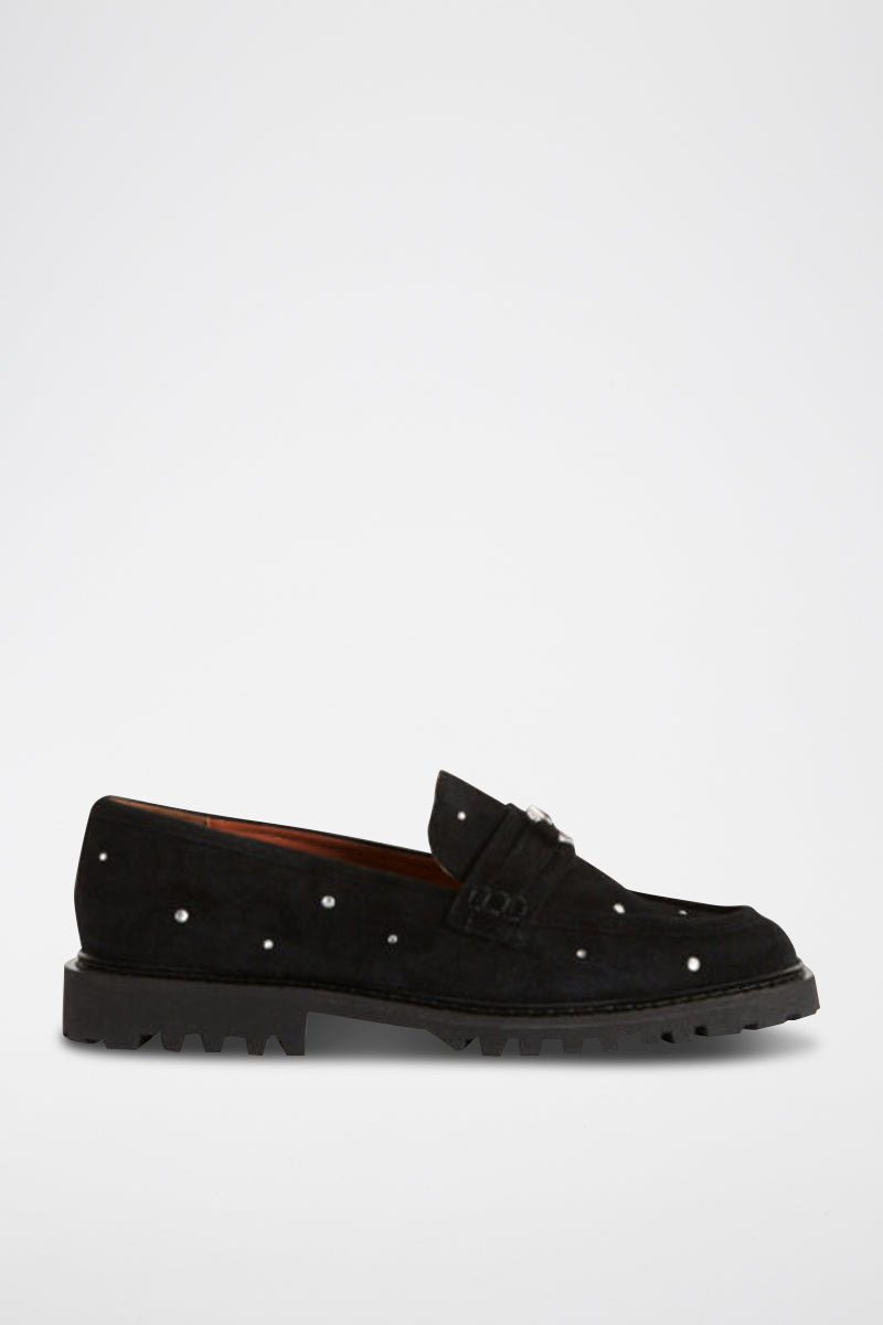 Closed Flat Shoes - Audechunky Strass - Black