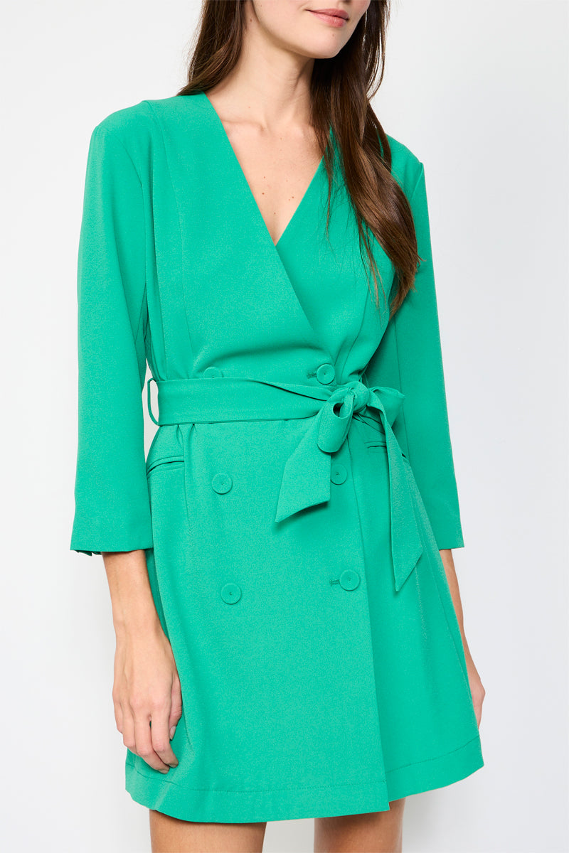 Vestido cruzado verde claro Corinne
