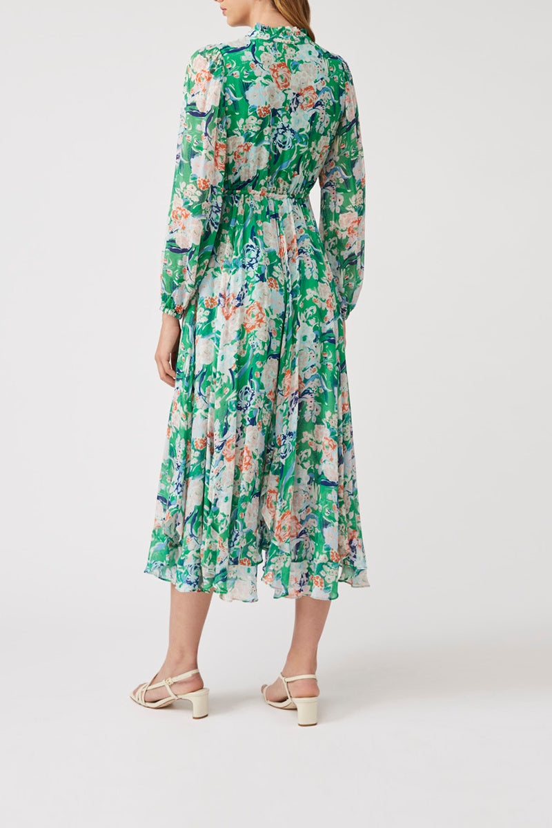 Vestido plisado Cleofe verde