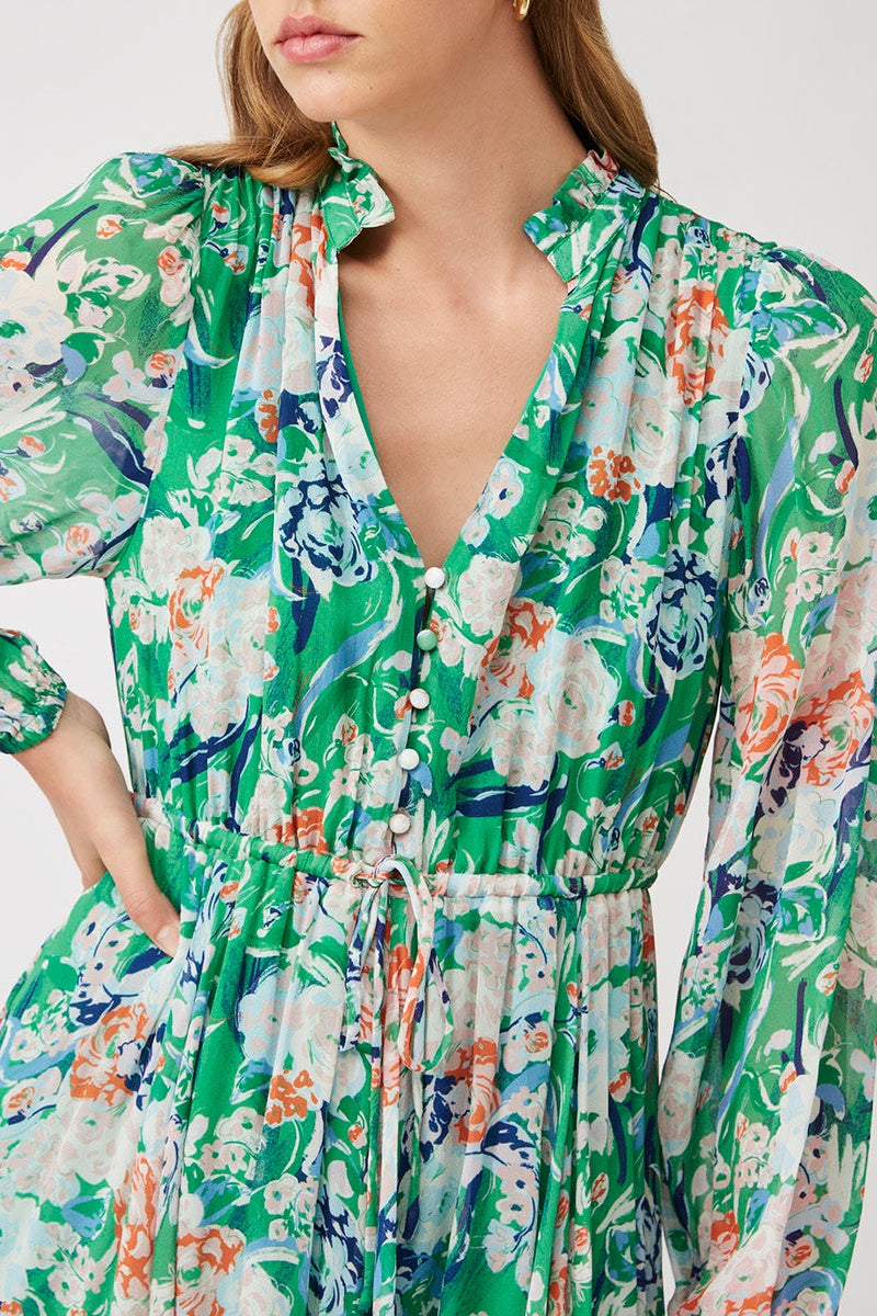 Vestido Cleofe Plisado Verde