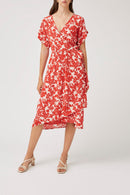 Cimba Red Wrap Dress