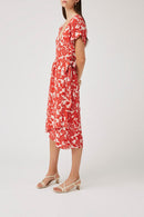 Cimba Red Wrap Dress