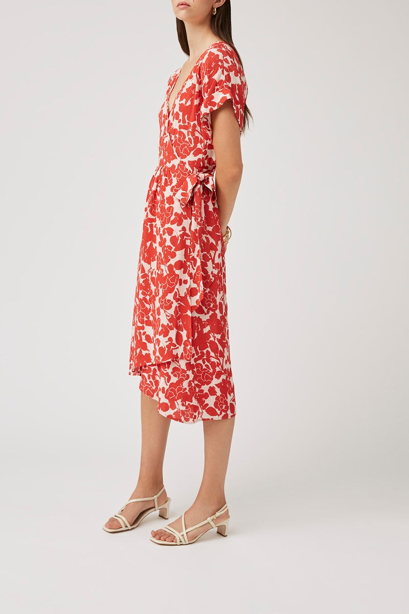 Cimba Red Wrap Dress