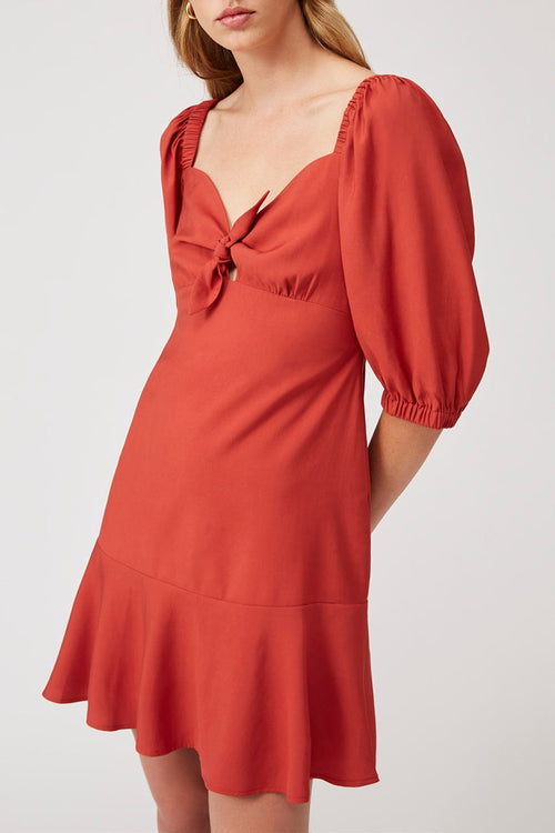 Cybile Brick Red Skater Dress