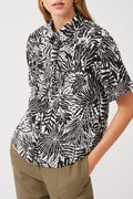 Luana Black Linen Blouse