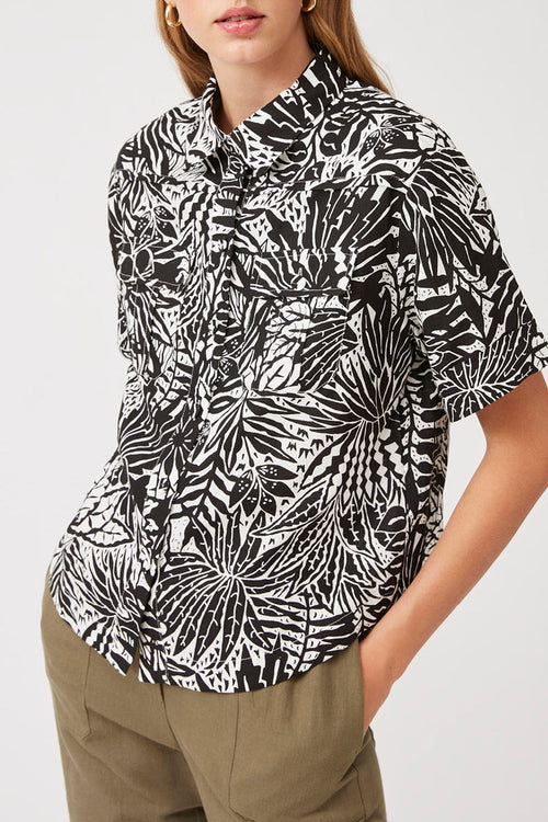 Luana Linen Blouse Black