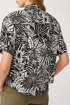 Luana Black Linen Blouse