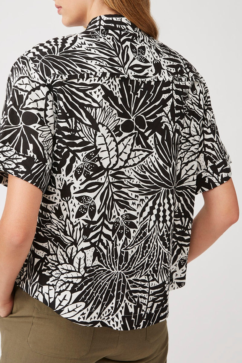 Luana Black Linen Blouse